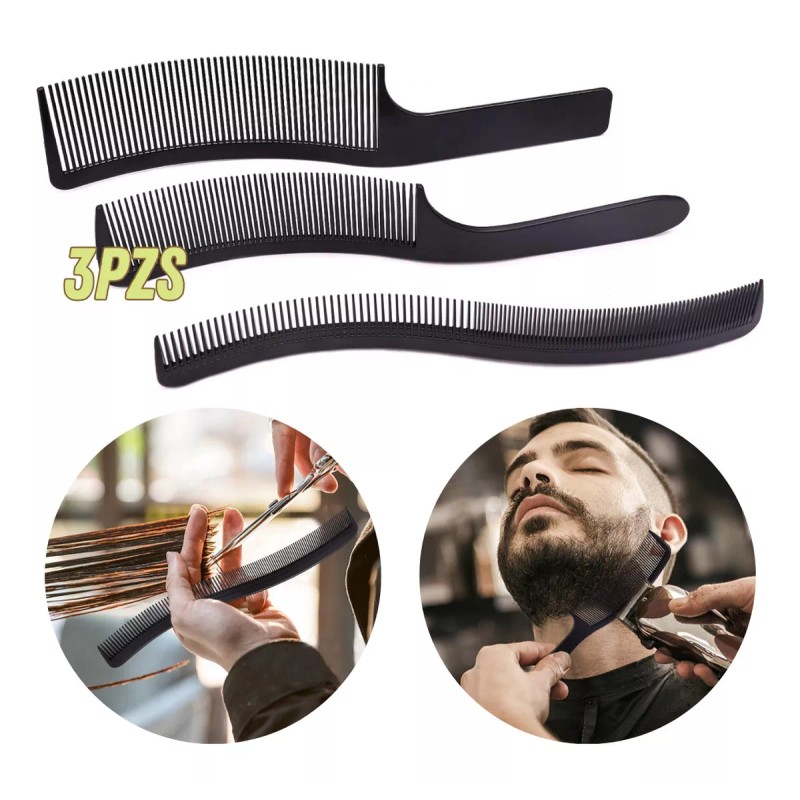 Universo en Linea Trio Peines Curvos Peluquería Barbería Corte Cabello