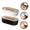 Ipetboom 2pcs Elegant Bamboo Tissue Box Retro Napkin Container for