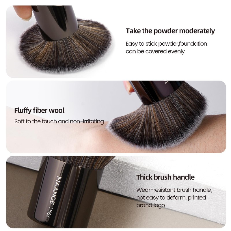 MAANGE 8 Pcs Makeup Brushes with Bag, Double-End Multi-functional Makeup