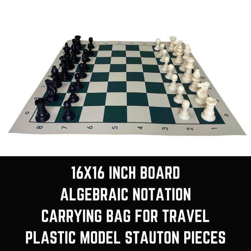 GETORIUM Tournament Chess Set: Portable Chess & Checkers Set with