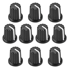 sourcing map Potentiometer Knobs for Guitar Volume Tone 6 mm Black White Pack of 10