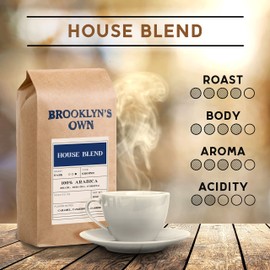 Brooklyn's Own Dark Roast House Blend Ground Coffee - 100% Arabica From Brazil, Sumatra and Ethiopia (12 Ounces)