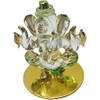 Green Ganesha for car Dashboard Sitting Ganesh Sculpture Murti Ganpati