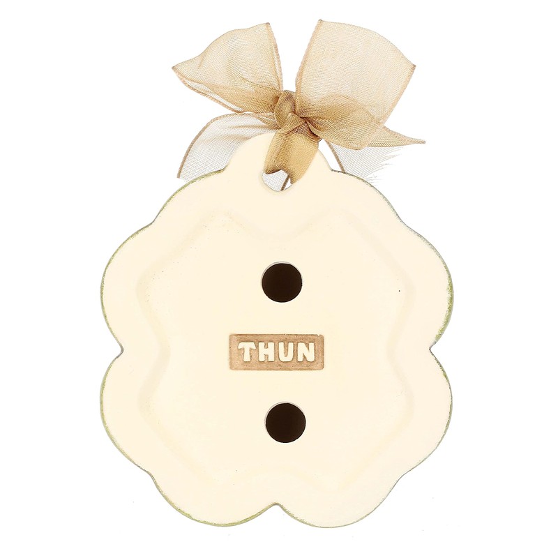 Thun - Mini Figurine with Ladybird on Clover Leaf Ceramic