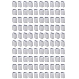100pcs Wire Rope Crimp Sleeves 2mm Elliptical Aluminum Sleeves Crimping Loops Clips for Wire/Rope/Cable Attachment