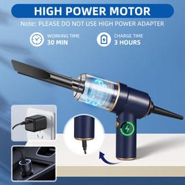 Bug Vacuum with Long Nozzle: 5 in 1 Handheld Cordless Car Vacuum Cleaner for Adults Car Home Office Garden, Rechargeable Strong Suction Insect Catcher for Spider Moth,Stink Bug (Blue)