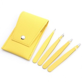 No.01 Ultra-Precision Tweezers for Eyebrow Grooming, Waxing, Fine Hair, and Gray Hair Removal Yellow 2ea