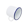 Set of 4 Enamelled Metal Mugs - 400ml - WHITE