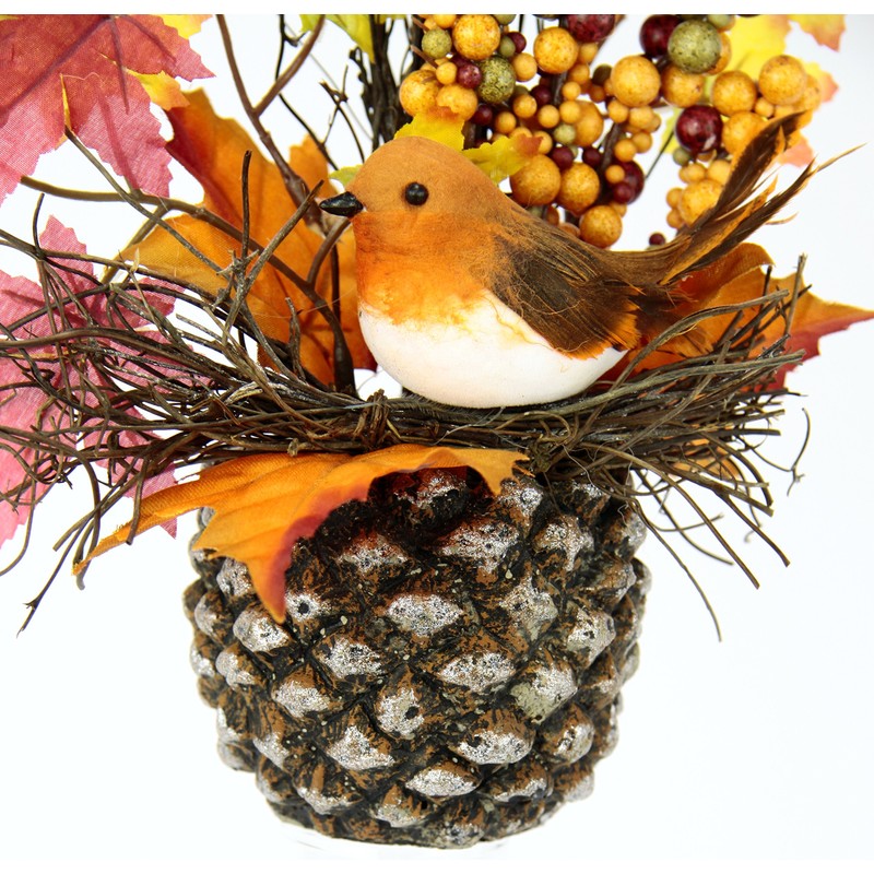 Arrangement bird in cone.