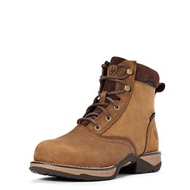 Ariat Womens Anthem Round Toe Lacer Waterproof Boot Distressed Brown 10