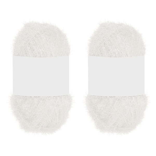 PATIKIL 2 Skeins 109 Yards Scrubbie Yarn, Sparkle Yarn Polyester