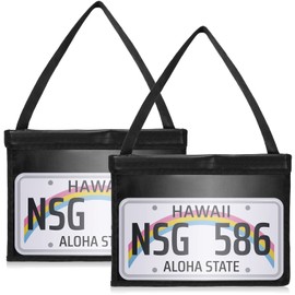 2 Pcs License Plate Holder with Hanging Strap Test Drive License Plate Holder License Plate Tag Bag Dealer Plates Tag Bags Black License Plate Frame Cover Car Plate Bracket Holder for Car SUV Truck