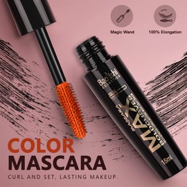 Joyeee 6 Colors Waterproof Colored Mascara Set, Lengthening, Volumizing, Long-Lasting, Charming Natural Eye Makeup, Blue Purple Green Yellow (Pack of 6)