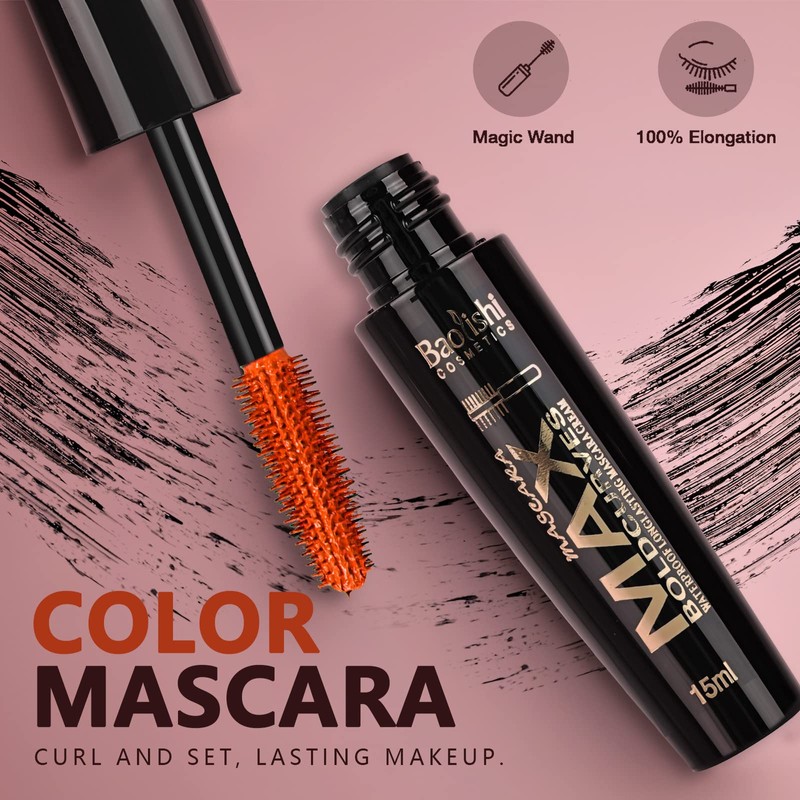 Joyeee 6 Colors Waterproof Colored Mascara Set, Lengthening, Volumizing, Long-Lasting,