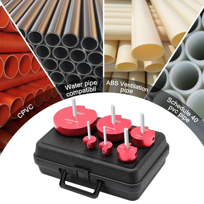 PVC Pipe Reamer, 6 Piece Plastic PVC Pipe Fitting Saver