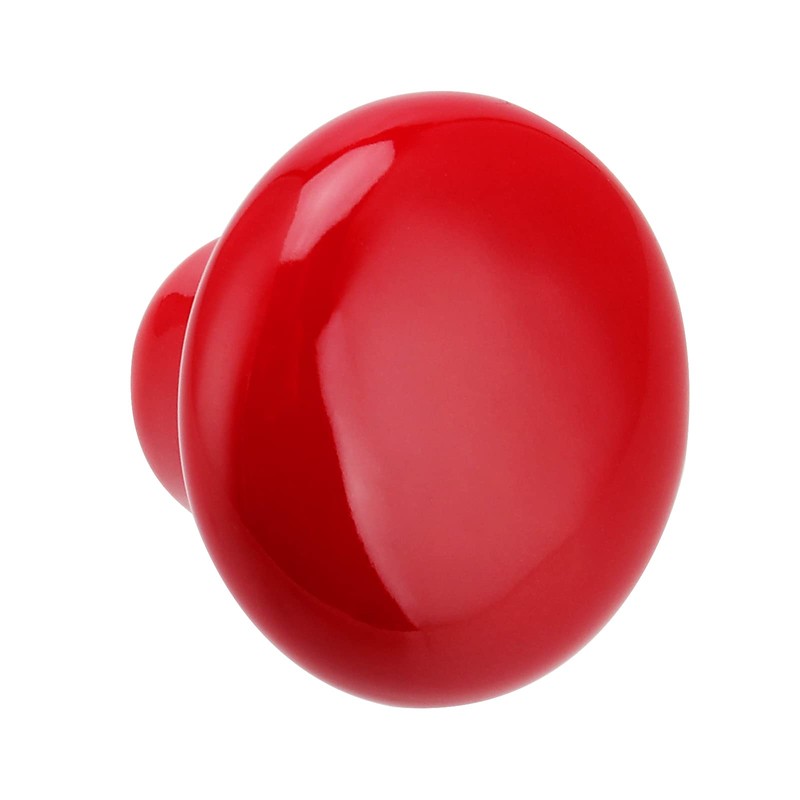 SINJEUN 32 Pack Red Ceramic Cabinet Knobs, 1.25x0.9 Inch Round