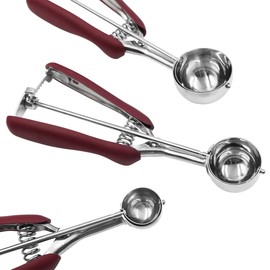 ZONADAH Set of 3 Ice Cream Scoop Stainless Steel Cookie Scoop 3cm 4cm 5cm Digging Ball Scooper Dough Food Baller Spoon for Fruit Potato Ice Cream Cupcake