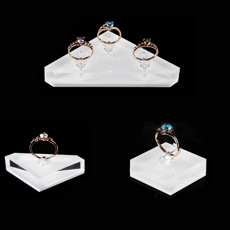 Kodbww Fashion Clear Acrylic Jewelry Holder Crystal Square Ring Storage