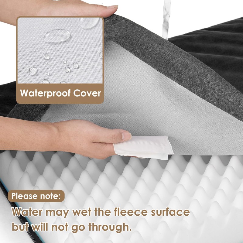 EHEYCIGA Waterproof Dog Bed Orthopedic 30"x20", Memory Foam Pet Bed
