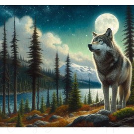 Handmade 20oz Skinny Tumbler Sublimation Transfer Wolf Moon Wilderness Ready To Press