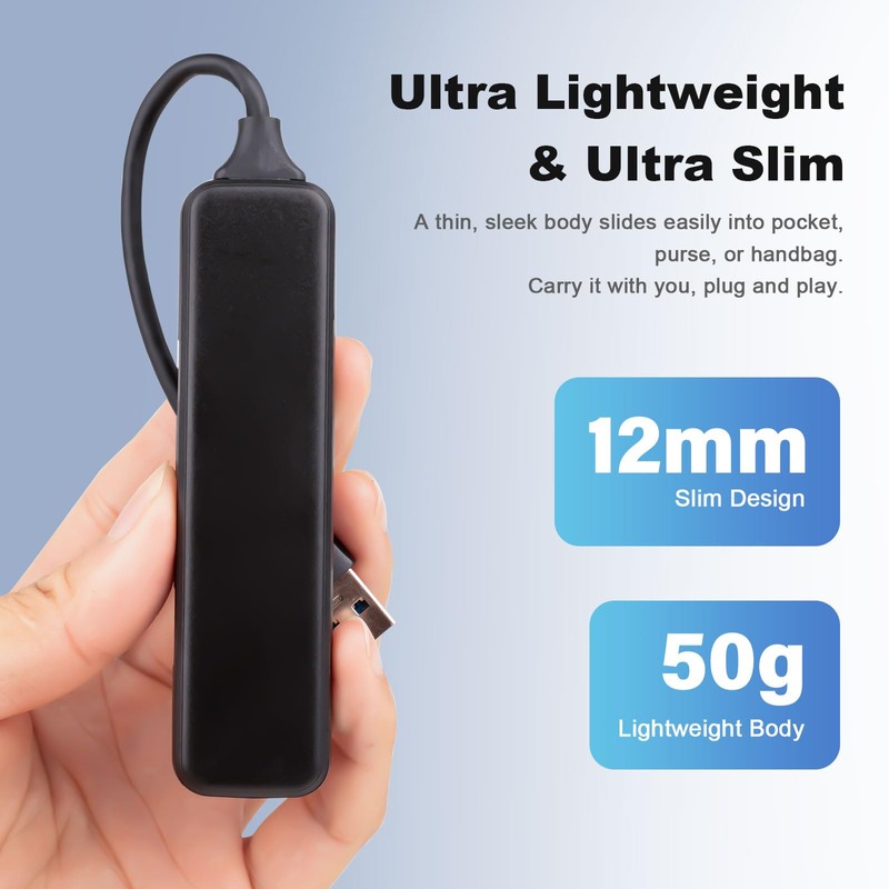 XuanGui 4 puertos USB/USB C Hub, adaptador multipuerto USB C