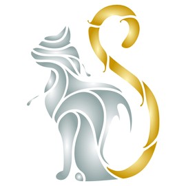 Cat Stencil, 4.5 x 6 inch - Geometric Decor Stylized Pet Animal