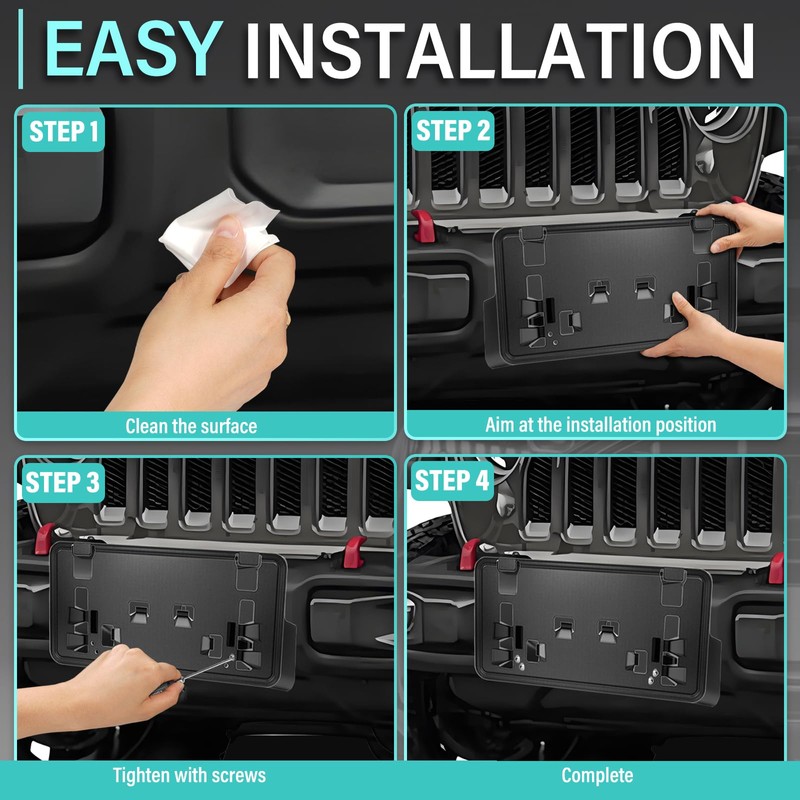 Quick Install Front License Plate Holder Compatible with Ford F150