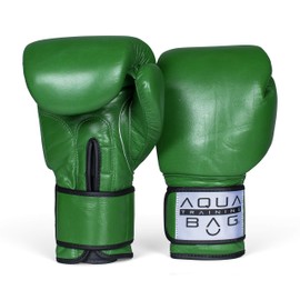 Aqua Training Bag 16 oz. Green Classic Boxing Glove with Genuine Top Grain Cow Leather, 3-Layer Latex Foam, Nylon Lining - 2020329794