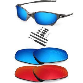 BLAZERBUCK Anti-salt Polarized Replacement Lenses for Oakley Juliet - Fire Red & Ice Blue