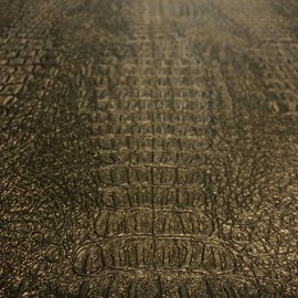 Alligator Fabric, Soft Textured Crocodile Vinyl Faux Leather, Gator Skin Embossed Upholstery DIY Craft and Clips Pleather Sheets – Individual 1 Yard Cut 36”x54” (Emerald Metallic)