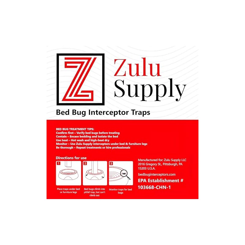 Bed Bug Interceptor Traps – Clear 4-Pack Passive Monitor &
