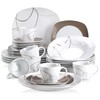 VEWEET 'Nikita' 30-Piece Dinner Set Ivory White Brown Lines Porcelain