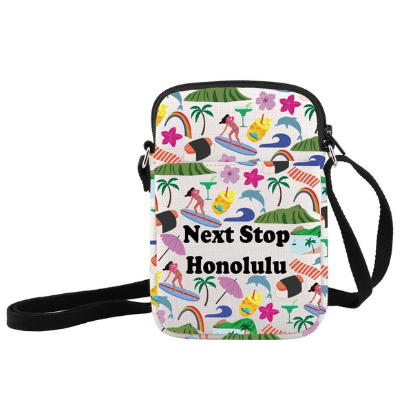 JXGZSO Honolulu Travel Gift Next Stop Honolulu Makeup Bag Hawaiian