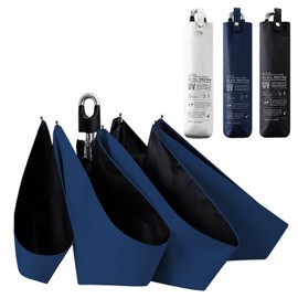 Unisex Folding Umbrella, With Carabiner, UV Protection, Folding Parasol, 100% Light Shading Rate, Made of Strong Durable Fiberglass, Women's, Men's, UV Protection, Foldable, For Rain or Sun, navy