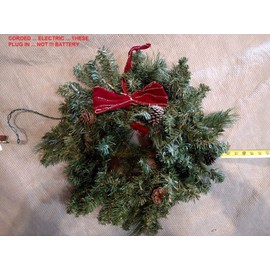 Nantukett home 3 Wreath Set - 22 inch Lighted Christmas Holiday Wreaths