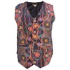 Gheri Psychedelic Print Colorful Cotton Waistcoat X-Large