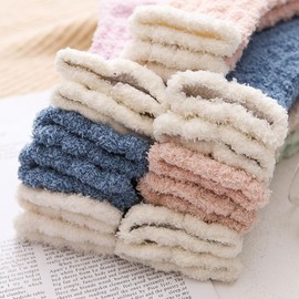 Lseaning Womens Fuzzy Socks 5 Pair Pack Slipper Fluffy Cozy Warm Winter Socks Comfy Cabin Plush Sleep Home Soft Socks