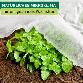Windhager Garten-Vlies Aktion, Gartenvlies Gartenfolie Abdeckvlies Frostschutz, wachstumsförderndes Mikroklima, Weiß, 10 x 1,5 m, 06257