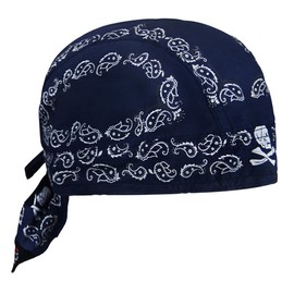 Headscarf for Men and Women Bandana Cap Hat Sports Headwear Pirate Hat Hip Hop Cap Headband Made of Breathable Cotton, darkblue