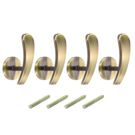 sourcing map 4Pcs Curtain Holdback, Aluminum Alloy Wall Mounted Drapery Tiebacks Holder Curtain Hooks for Living Room Bedroom Office (Bronze)