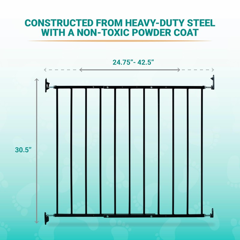 KidCo 24.75-42.5" Safeway Walk Through Baby Gate for Stairs and