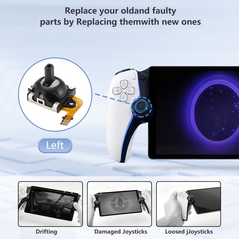 Treayes Joystick Replacement Kit for PS Portal Console/PSVR2, Upgrade Anti-Drift