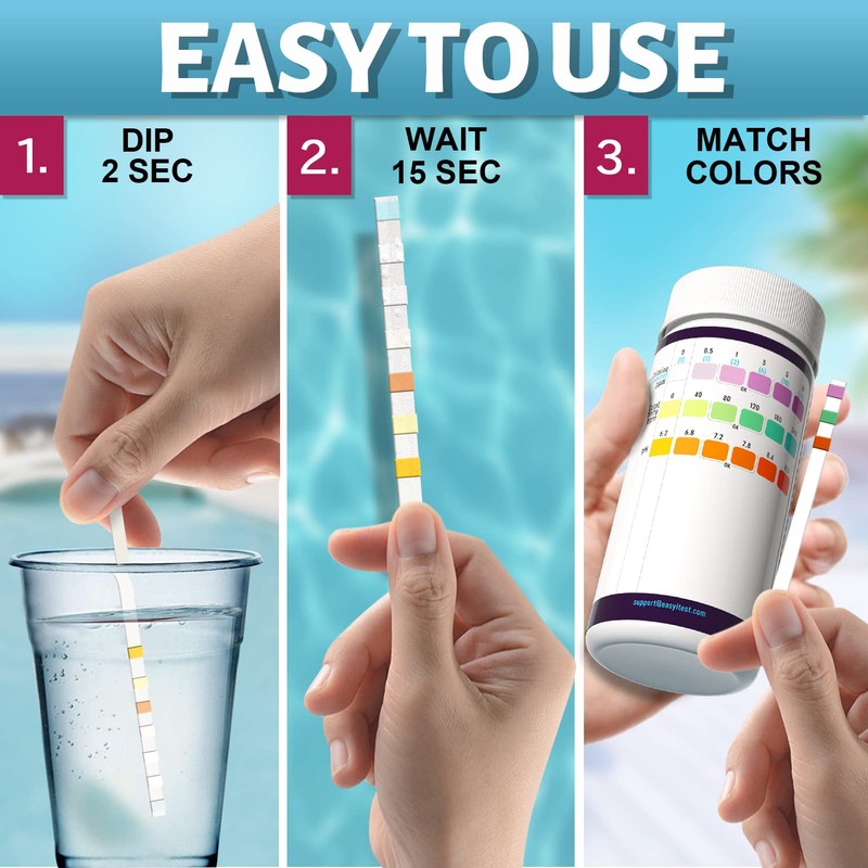 EASYTEST Hot Tub Test Strips, 150 Strips Pool and Spa
