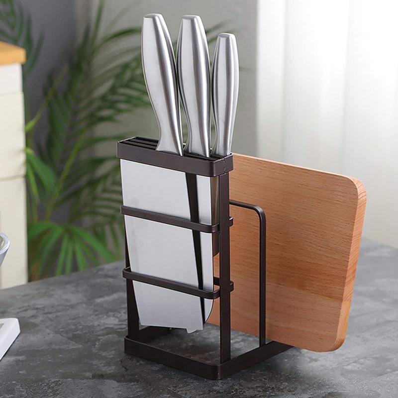 VANRA Metal Steel Cutting Board Holder Knife Block Kitchen Organizer