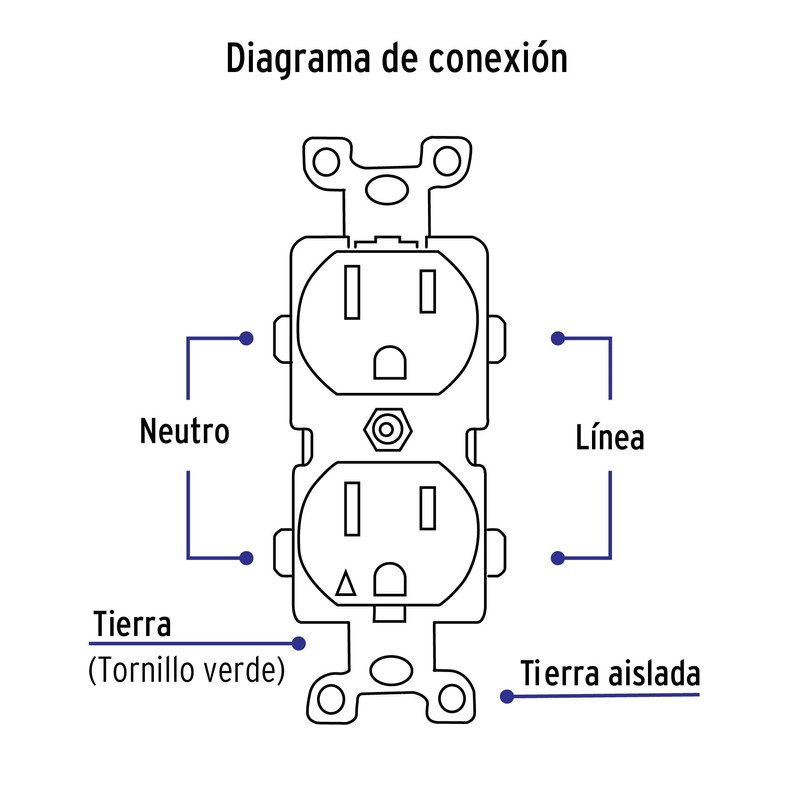 Volteck PA-CODO-TAS, Placa armada contacto tierra aislada, línea Standard