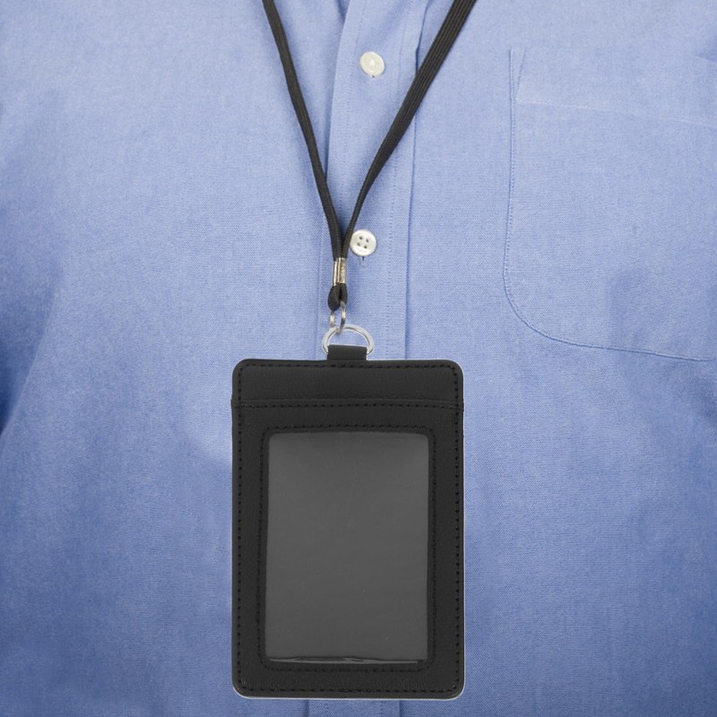 TEHAUX 2pcs Pu Card Sleeve Id Badge Holder for Office