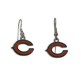 Pro Specialties Group Chicago Bears Earrings J-Hook Logo