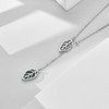 HUKKUN Lariat Leaf Necklace Sterling Silver Moss Agate Leaf Y