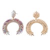 Marquise Flower Teardrop Earrings KC Gold Glittering Semicircle Teardrop Dangle