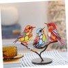 Gatuida Decorative Bird Sculpture Creative Metal Bird Figurine with Base